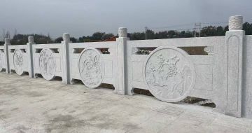 成都芝麻白河道栏杆 石材栏杆