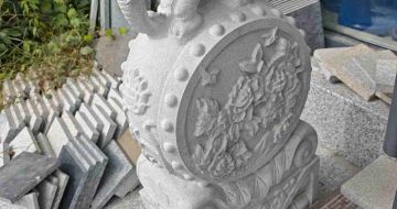 成都芝麻白抱鼓石 庭院抱鼓石