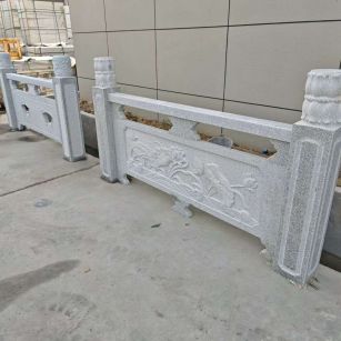 成都芝麻白河道栏杆 石材栏杆