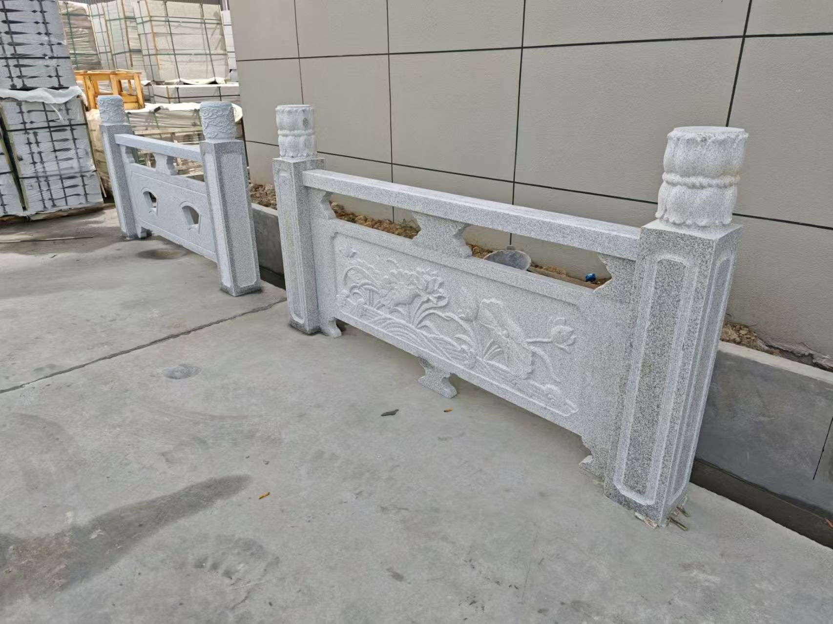 成都芝麻白河道栏杆 石材栏杆